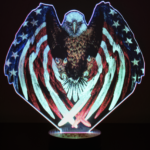EAGLE FLAG 3INCH BASE WITH 8"X8" LAMP DISPLAY COLOR